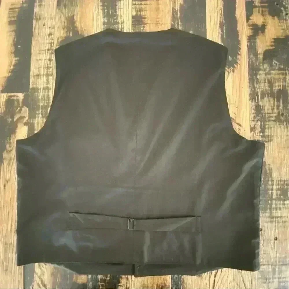 HORSEFLY Black Wool Western Vest Etched Star Buttons Men’s Size 50
